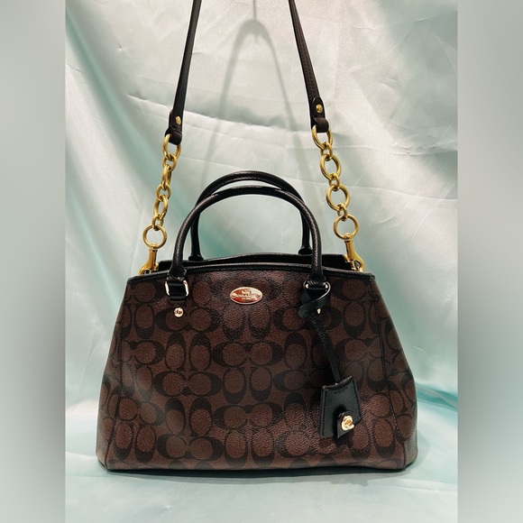 COACH - Signature Brown Leather Satchel limited edition runway Model - Picture 1 of 15